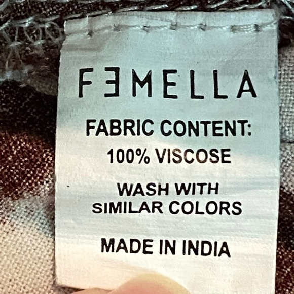 FEMELLA Brown & Pink 3/4 Sleeve Button Front Midi Dress, Size 3x - Picture 13 of 13